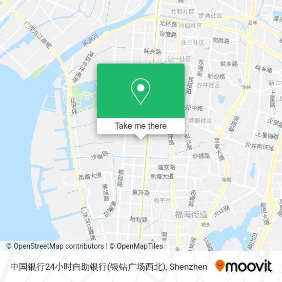 中国银行24小时自助银行(银钻广场西北) map