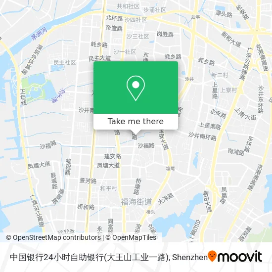 中国银行24小时自助银行(大王山工业一路) map