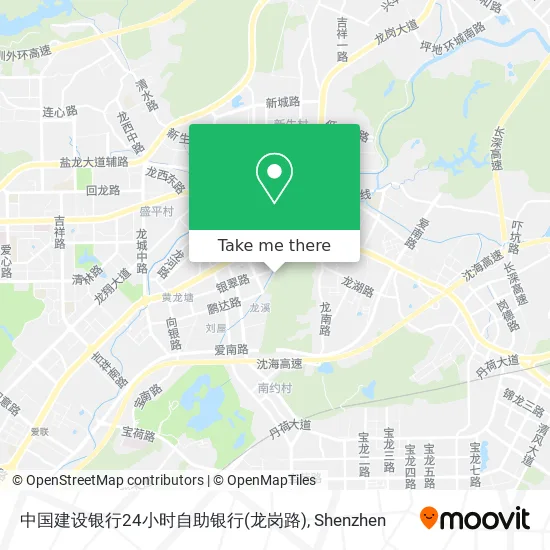 中国建设银行24小时自助银行(龙岗路) map