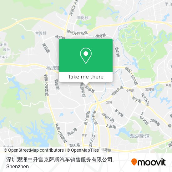 深圳观澜中升雷克萨斯汽车销售服务有限公司 map