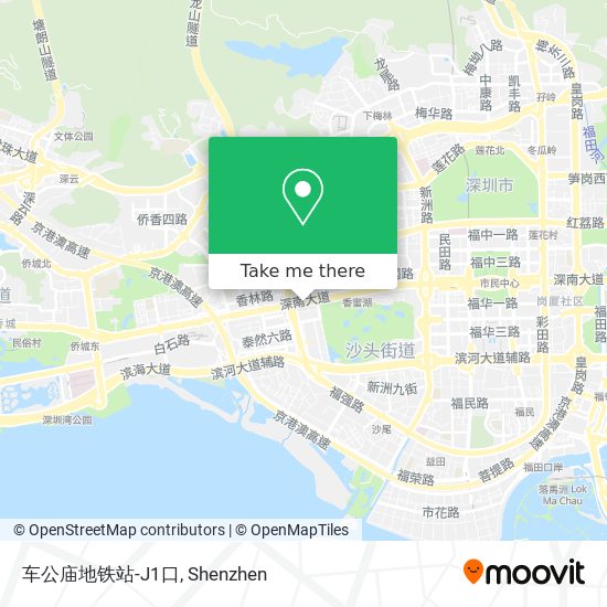 车公庙地铁站-J1口 map