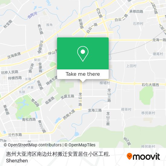 惠州大亚湾区南边灶村搬迁安置居住小区工程 map