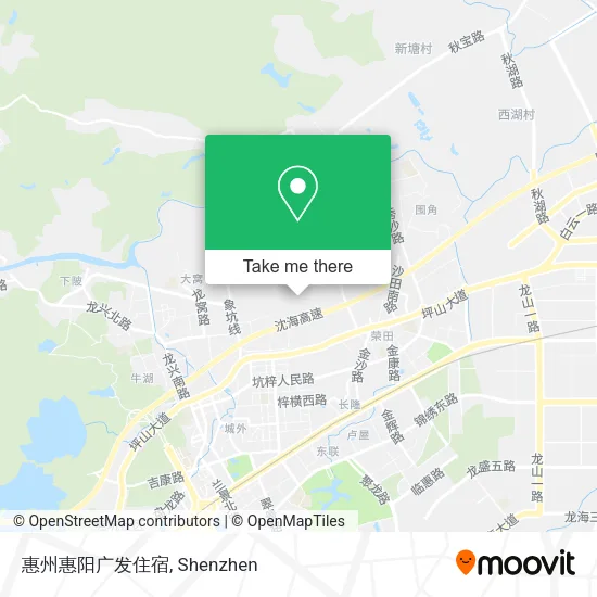 惠州惠阳广发住宿 map