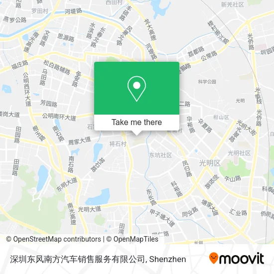 深圳东风南方汽车销售服务有限公司 map