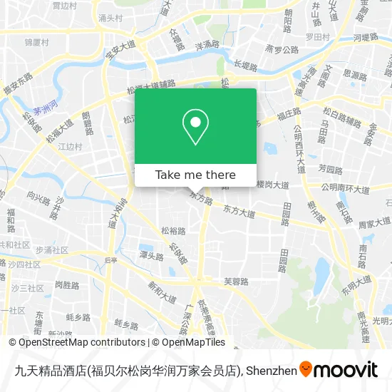 九天精品酒店(福贝尔松岗华润万家会员店) map