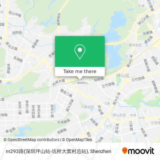 m293路(深圳坪山站-坑梓大窝村总站) map