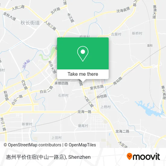 惠州平价住宿(中山一路店) map