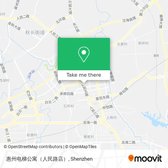 惠州电梯公寓（人民路店） map