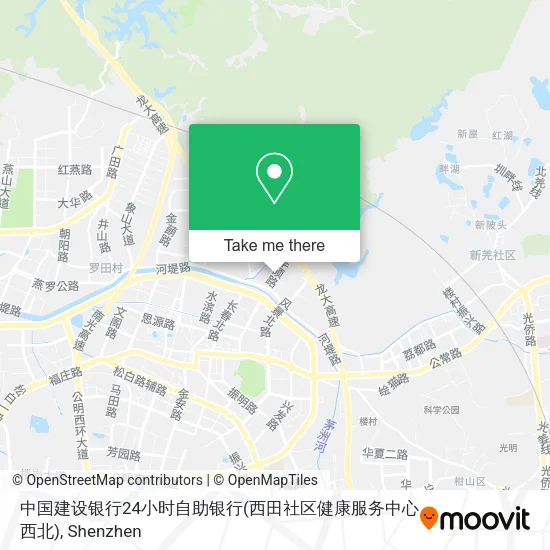 中国建设银行24小时自助银行(西田社区健康服务中心西北) map