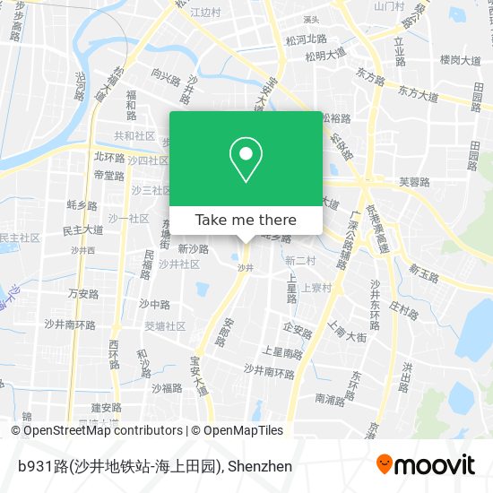 b931路(沙井地铁站-海上田园) map