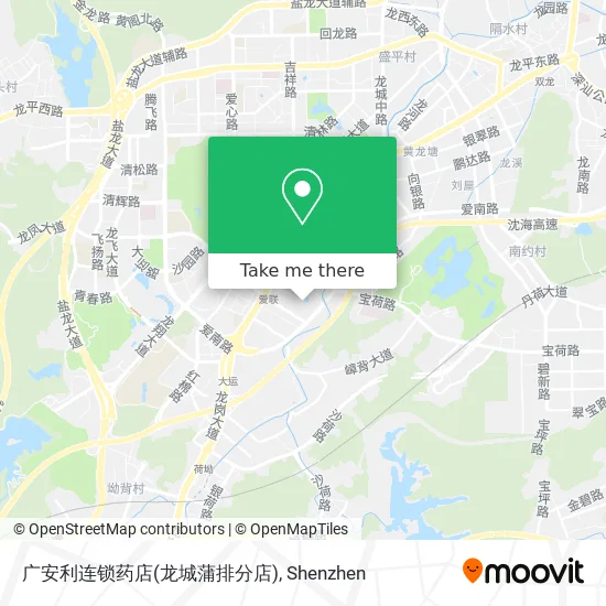 广安利连锁药店(龙城蒲排分店) map