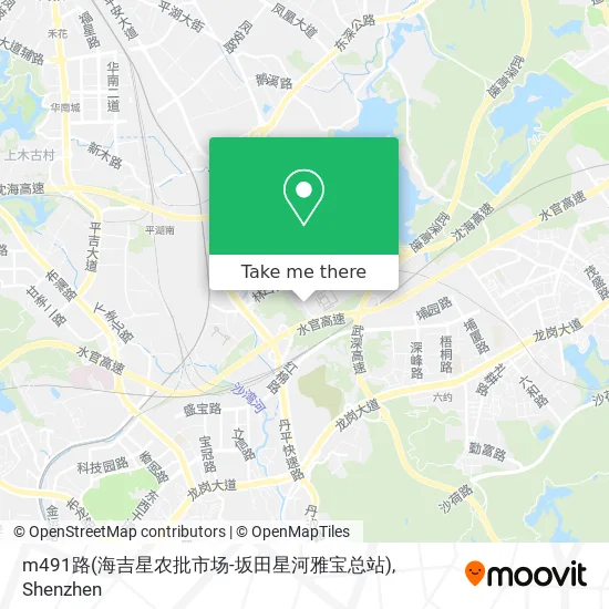 m491路(海吉星农批市场-坂田星河雅宝总站) map
