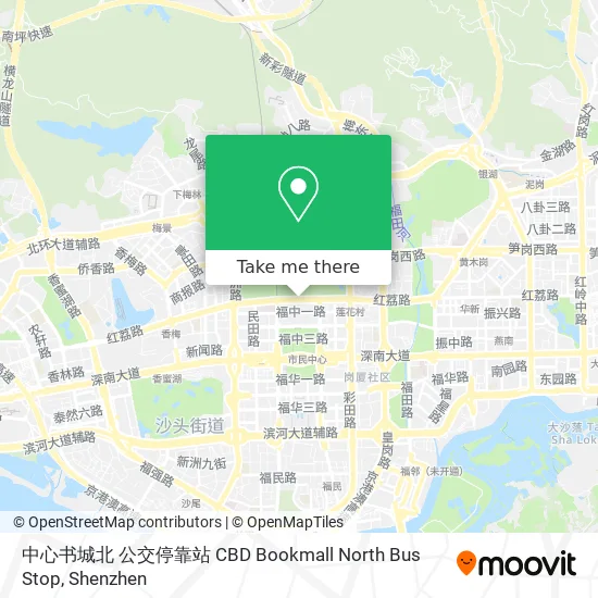 中心书城北 公交停靠站 CBD Bookmall North Bus Stop map