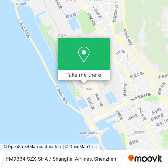 FM9334 SZX-SHA / Shanghai Airlines map