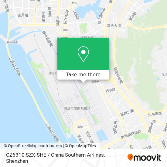 CZ6310 SZX-SHE / China Southern Airlines map
