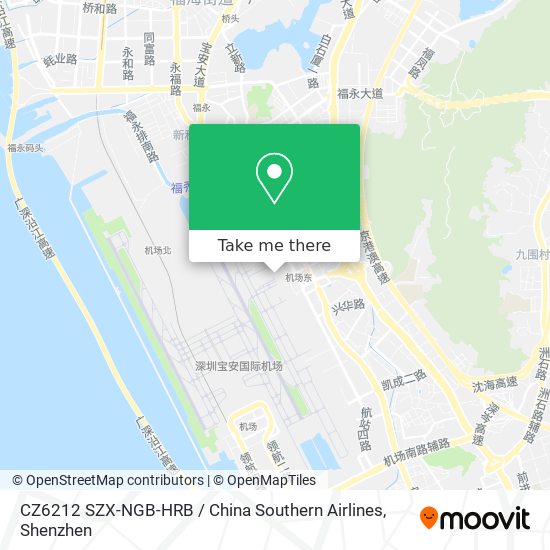 CZ6212 SZX-NGB-HRB / China Southern Airlines map