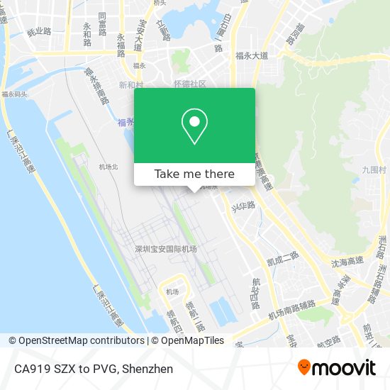 CA919 SZX to PVG map