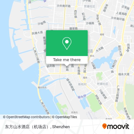 东方山水酒店（机场店） map