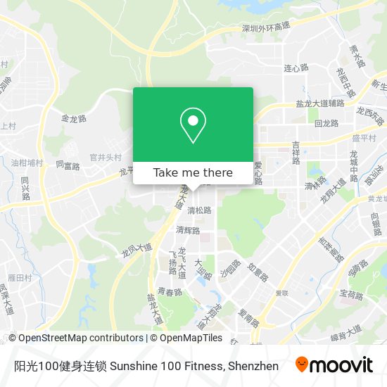 阳光100健身连锁 Sunshine 100 Fitness map