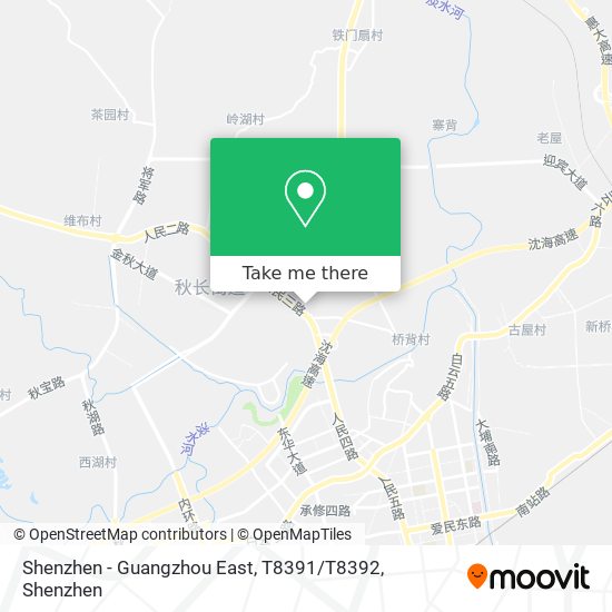 Shenzhen - Guangzhou East, T8391 / T8392 map