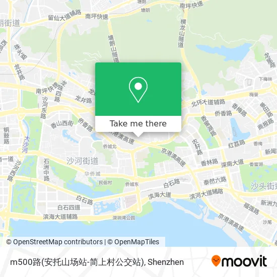 m500路(安托山场站-简上村公交站) map