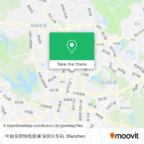 中旅东部快线观澜 深圳火车站 map