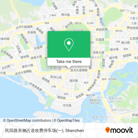 民田路东侧占道收费停车场(一) map