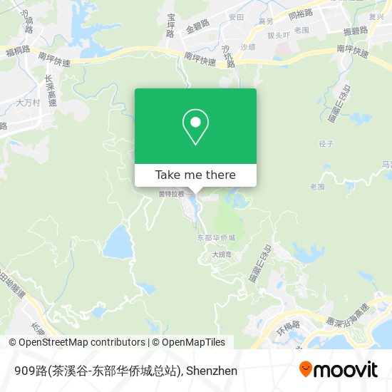 909路(茶溪谷-东部华侨城总站) map