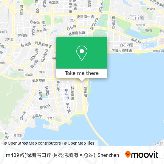 m409路(深圳湾口岸-月亮湾填海区总站) map
