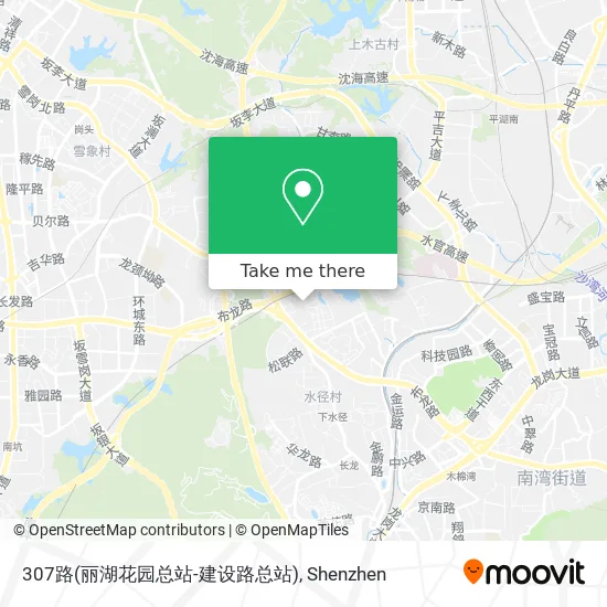 307路(丽湖花园总站-建设路总站) map
