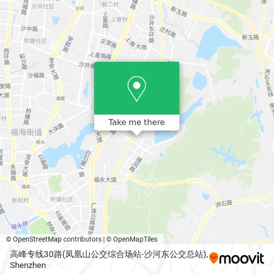 高峰专线30路(凤凰山公交综合场站-沙河东公交总站) map