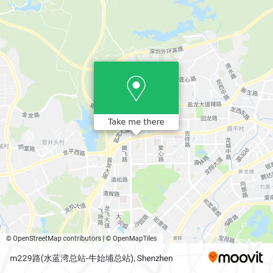 m229路(水蓝湾总站-牛始埔总站) map
