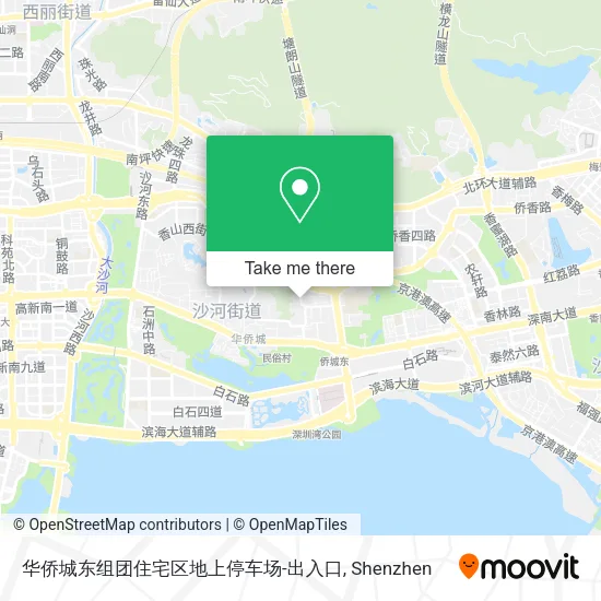 华侨城东组团住宅区地上停车场-出入口 map
