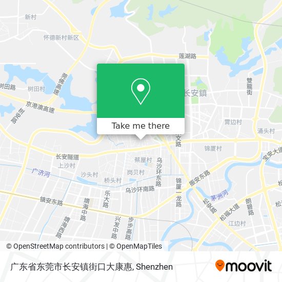 广东省东莞市长安镇街口大康惠 map