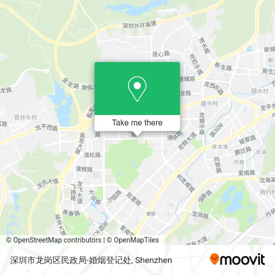 深圳市龙岗区民政局-婚烟登记处 map