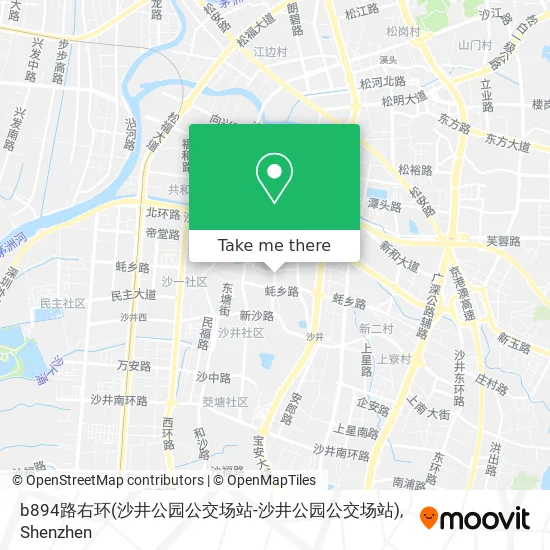 b894路右环(沙井公园公交场站-沙井公园公交场站) map