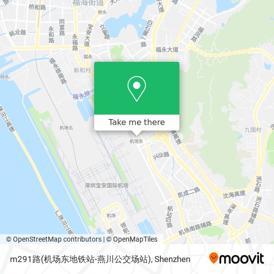 m291路(机场东地铁站-燕川公交场站) map