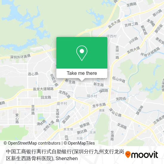 中国工商银行离行式自助银行(深圳分行九州支行龙岗区新生西路骨科医院) map