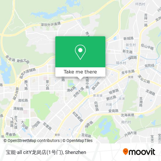 宝能·all citY龙岗店(1号门) map
