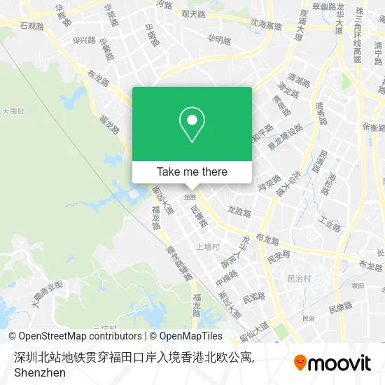 深圳北站地铁贯穿福田口岸入境香港北欧公寓 map
