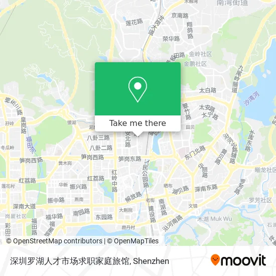 深圳罗湖人才市场求职家庭旅馆 map