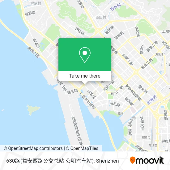 630路(裕安西路公交总站-公明汽车站) map