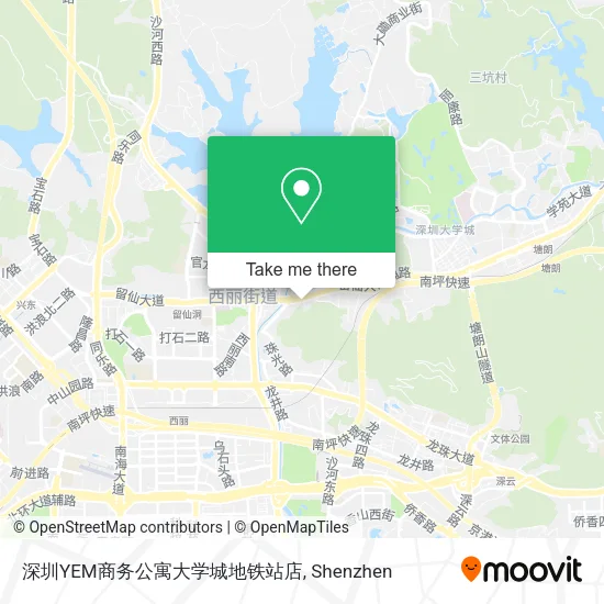 深圳YEM商务公寓大学城地铁站店 map