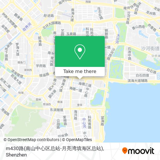 m430路(南山中心区总站-月亮湾填海区总站) map