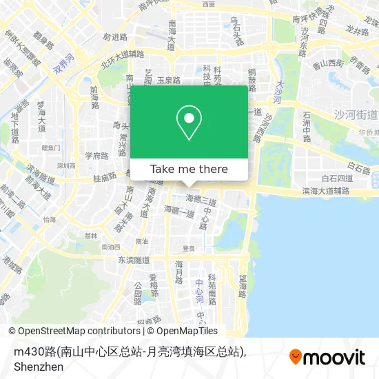 m430路(南山中心区总站-月亮湾填海区总站) map