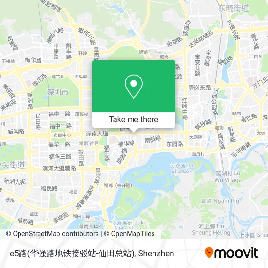 e5路(华强路地铁接驳站-仙田总站) map