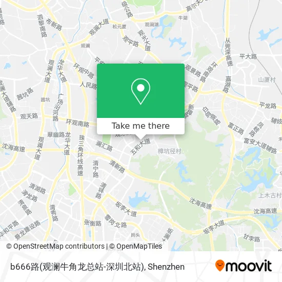 b666路(观澜牛角龙总站-深圳北站) map