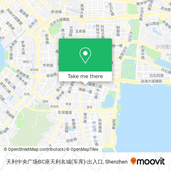天利中央广场BC座天利名城(车库)-出入口 map