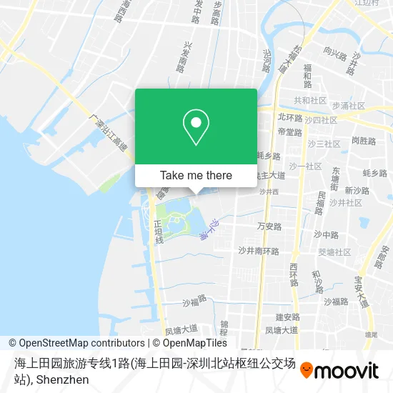 海上田园旅游专线1路(海上田园-深圳北站枢纽公交场站) map