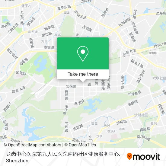 龙岗中心医院第九人民医院南约社区健康服务中心 map